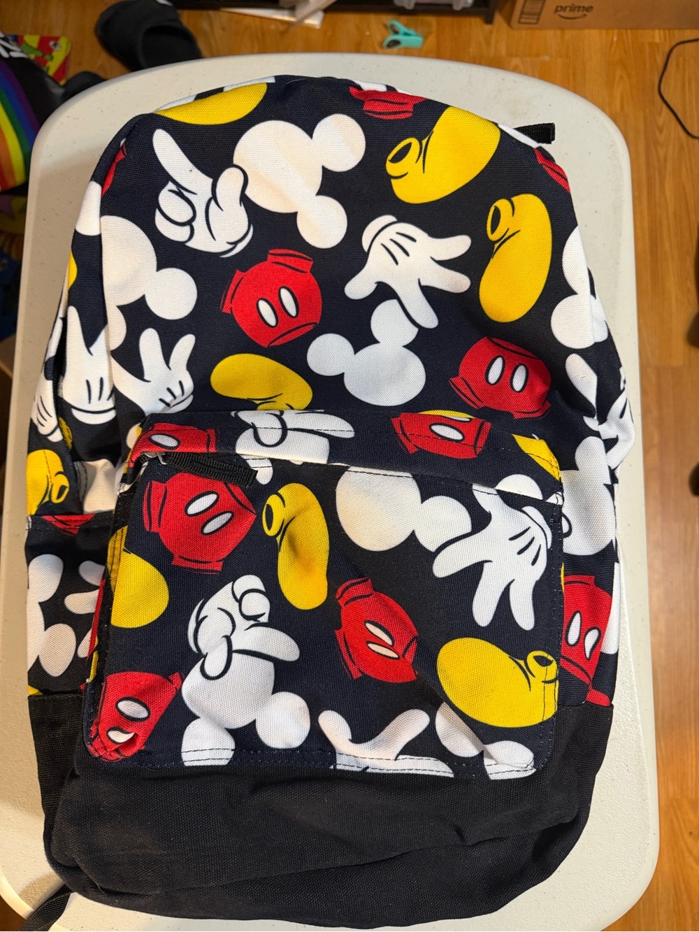 Disney Kids Backpack in Black with Red, Yellow & White Character Motifs